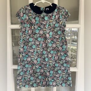 Janie and Jack girls size 6 corduroy flower print dress Peter Pan collar